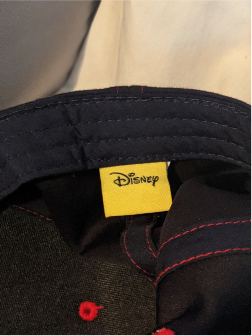 NEW Disney Womens Minnie Mouse Fan Baseball Hat, dark blue with red stitching - Picture 3 of 5